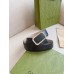 Gucci Black Signature Leather Belt 38MM with Rectangular Buckle