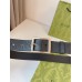 Gucci Black GG Rubber-effect Leather Belt 35MM with Square Buckle