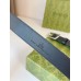 Gucci Black GG Rubber-effect Leather Belt 35MM with Square Buckle