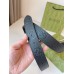 Gucci Black GG Rubber-effect Leather Belt 35MM with Square Buckle