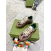 Gucci Womens Rhyton Sneakers in Beige/Brick GG Canvas