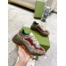 Gucci Womens Rhyton Sneakers in Beige/Brick GG Canvas