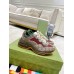 Gucci Womens Rhyton Sneakers in Beige/Brick GG Canvas