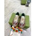 Gucci Womens Rhyton Sneakers in Beige/Brick GG Canvas