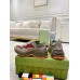 Gucci Womens Rhyton Sneakers in Beige/Brick GG Canvas