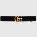 Gucci GG Marmont Wide Belt 40MM in Black Leather