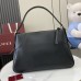 Gucci GG Emblem Medium Shoulder Bag in Black Calfskin
