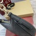 Gucci GG Emblem Small Shoulder Bag in Black GG Grainy Leather