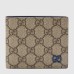 Gucci Bi-fold Wallet in Beige Supreme Canvas with Blue Interior