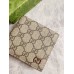 Gucci Bi-fold Wallet in Beige Supreme Canvas with Red Interior