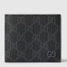 Gucci Bi-fold Wallet in Black Supreme Canvas with Green Interior
