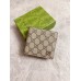 Gucci Bi-fold Coin Wallet in Beige Supreme Canvas with Brown Interior