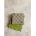 Gucci Bi-fold Coin Wallet in Beige Supreme Canvas with Brown Interior
