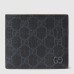 Gucci Bi-fold Coin Wallet in Black Supreme Canvas with Grey Interior