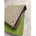 Gucci Portfolio Pouch in Beige Supreme Canvas with Brown Leather