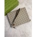 Gucci Portfolio Pouch in Beige Supreme Canvas with Brown Leather