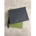 Gucci Portfolio Pouch in Black Supreme Canvas with Red Leather