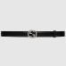 Gucci Interlocking G Belt 25MM in Black Leather