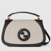 Gucci New Blondie Small Handle Bag in Canvas with Black Leather