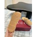 Gucci Horsebit Mules in Beige GG Suede with Shearling