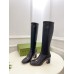 Gucci Horsebit Knee-High Boots 75mm in Black Leather