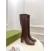 Gucci Horsebit Knee-High Boots 75mm in Dark Brown Leather