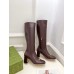 Gucci Horsebit Knee-High Boots 75mm in Dark Brown Leather