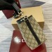 Gucci GG Emblem Mini Bucket Bag in Beige GG Canvas with Black Leather