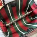 Gucci GG Emblem Small Tote Bag in Beige GG Canvas with Black Leather