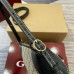 Gucci GG Emblem Small Shoulder Bag in Beige GG Canvas with Black Leather
