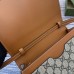 Gucci GG Emblem Super Mini Shoulder Bag in Beige GG Canvas with Brown Leather