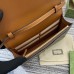 Gucci GG Emblem Super Mini Shoulder Bag in Beige GG Canvas with Brown Leather