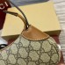 Gucci GG Emblem Super Mini Shoulder Bag in GG Canvas with Brown Leather