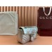 Gucci GG Marmont Small Shoulder Bag in Metallic Silver Leather