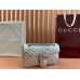Gucci GG Marmont Small Shoulder Bag in Metallic Silver Leather