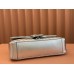 Gucci GG Marmont Small Shoulder Bag in Metallic Silver Leather