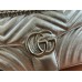 Gucci GG Marmont Small Shoulder Bag in Metallic Silver Leather