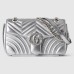Gucci GG Marmont Small Shoulder Bag in Metallic Silver Leather