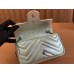 Gucci GG Marmont Super Mini Bag in Silver Metallic Leather