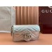 Gucci GG Marmont Super Mini Bag in Silver Metallic Leather