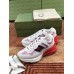 Gucci Womens Rhyton Sneakers in Pink Mesh with Leather