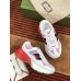Gucci Womens Rhyton Sneakers in Pink Mesh with Leather