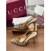 Gucci Horsebit Slingback Pumps with Crystals in Beige GG Canvas