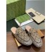 Gucci Womens Princetown Slippers with Crystals in Beige GG Canvas