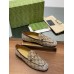 Gucci Womens Jordaan Loafers with Crystals in Beige GG Canvas