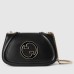 Gucci Blondie Mini Shoulder Bag with Enamel G in Black Leather