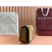 Gucci Blondie Small Shoulder Bag with Enamel G in Brown Suede Leather