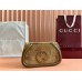 Gucci Blondie Small Shoulder Bag with Enamel G in Brown Suede Leather
