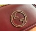 Gucci Blondie Small Shoulder Bag with Enamel G in Red Leather