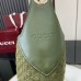 Gucci B Medium Shoulder Bag in Green Suede Leather